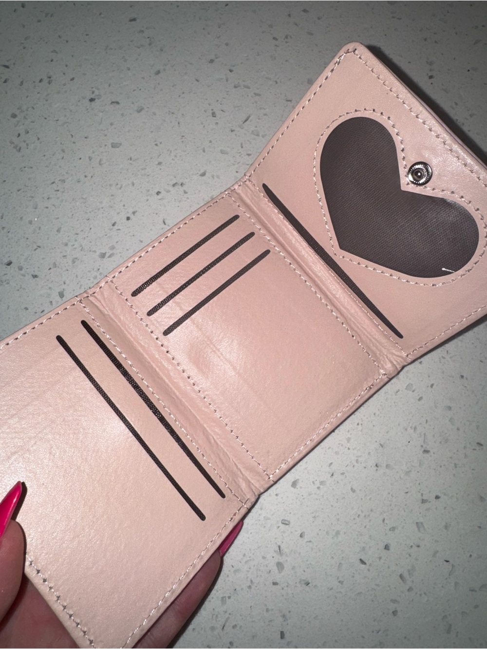 Pink Heart-Embossed Wallet - Picture 4 of 12